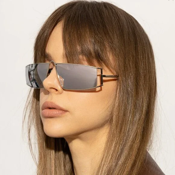 NEW SAINT LAURENT SL 606 002 SILVER SL606 002 WOMEN SUNGLASSES SAINT LAURENT - Picture 1 of 11